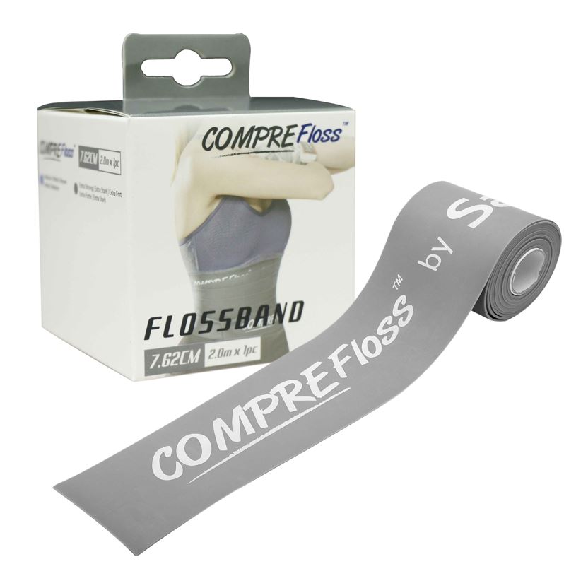 Flossband by Sanctband® 2 m 7,5 cm extra stark | Grau